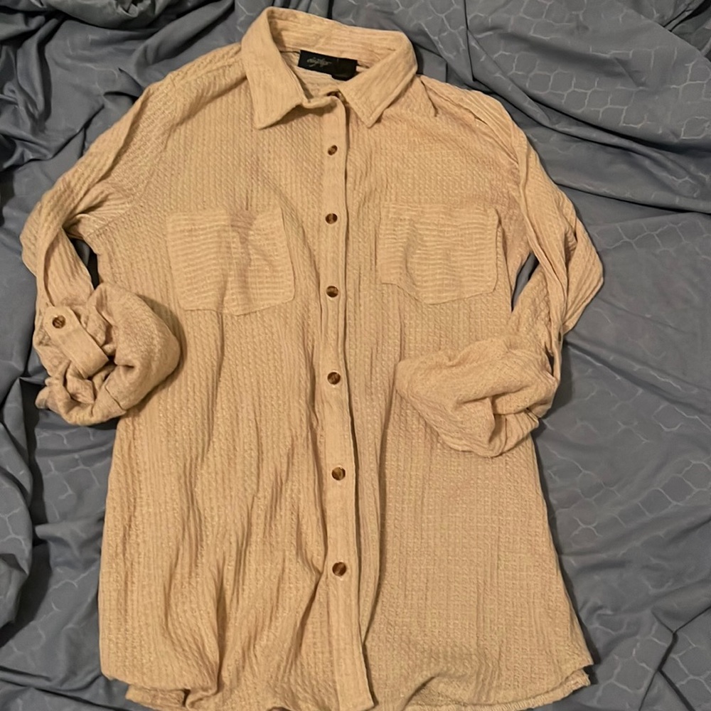 Waffle knit button up from Daytrip!